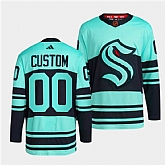 Men's Seattle Kraken Custom Ice Blue 2022-23 Reverse Retro Stitched Jersey,baseball caps,new era cap wholesale,wholesale hats